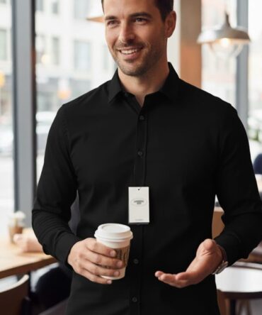 Men’s Classic Black Cotton Shirt – Slim Fit Casual & Formal Wear