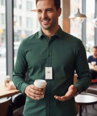 Men’s Classic Green Cotton Shirt – Slim Fit Casual & Formal Wear