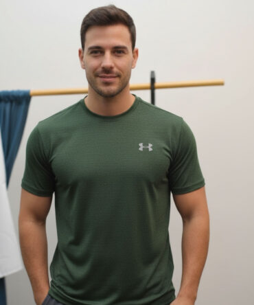 Men’s Green Under Armour Dry-Fit Performance T-Shirt | Quick-Dry, Breathable Sportswear