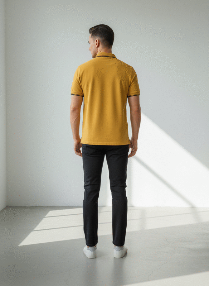 Men’s Mustard Yellow Polo Ralph Lauren Shirt | Classic Cotton Polo for Casual & Smart Wear - Image 3