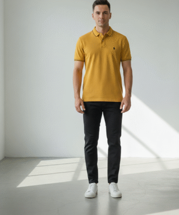 Men’s Mustard Yellow Polo Ralph Lauren Shirt | Classic Cotton Polo for Casual & Smart Wear