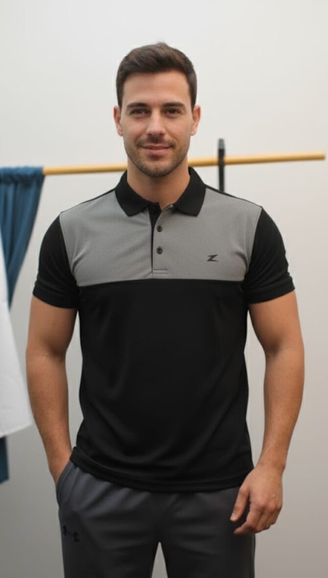 Men’s Two-Tone Fine Peque Polo Shirt