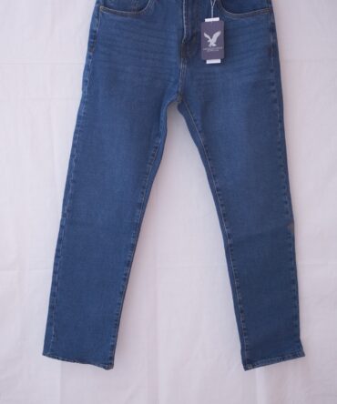 American Eagle Mid Blue Straight Fit Jeans for Men – Classic Stretch Denim