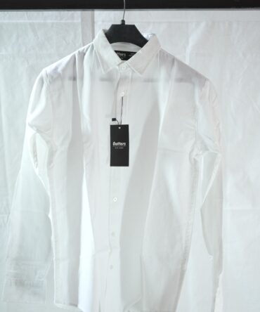 Outters Men’s Classic White Cotton Shirt – Slim Fit Formal & Casual Wear