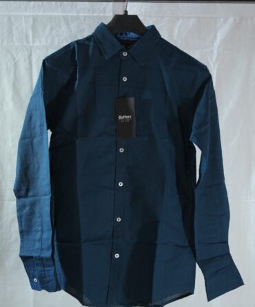 Outters Men’s Dark Blue Formal Shirt – Premium Cotton Slim Fit