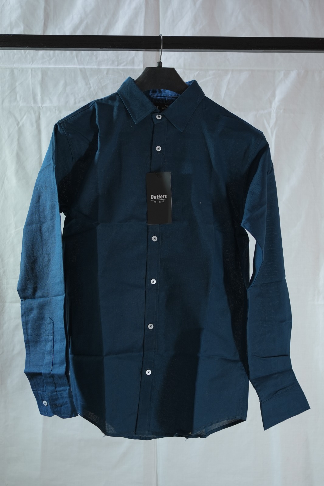 Outters Men’s Dark Blue Formal Shirt – Premium Cotton Slim Fit