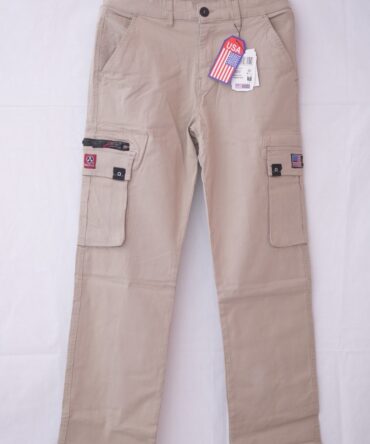 USA Men’s Beige Cargo Pants – Cotton Casual Utility Trousers